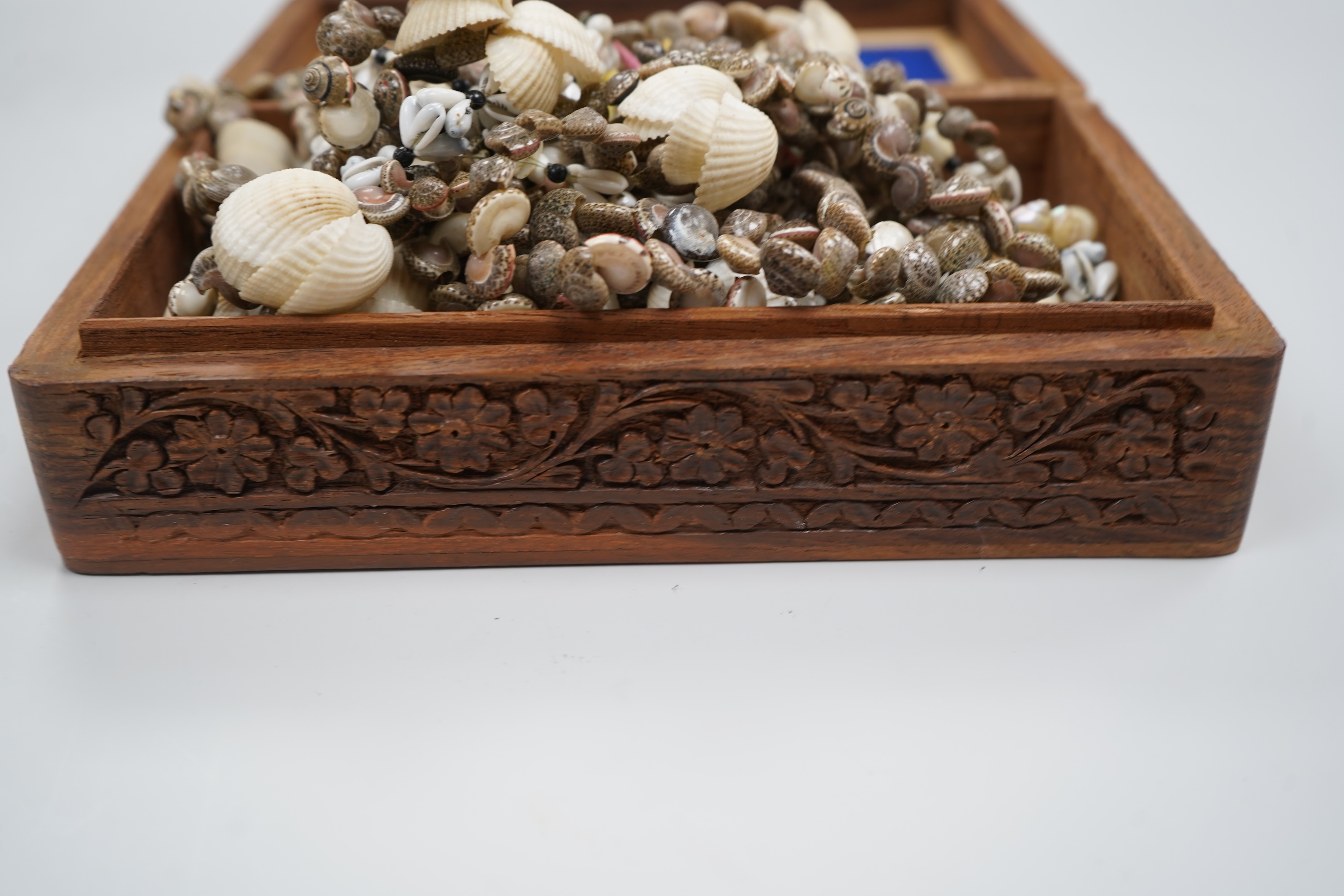 A box of cut glass drops, together with box of gaming counters, a gilt metal cross, an Art Deco ceramic nude figure, two frames, a parker pen, etc.